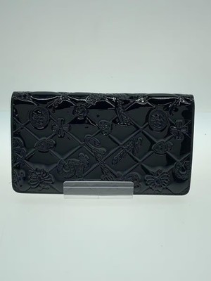 CHANEL  Folded Wallet Enamel BLK Ladies from Japan