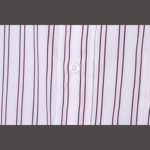 Rhino Basics SCYE Cybasic Size: 40 Striped Cotton Oxford Grandad Collar Used 6cb - Picture 4 of 6