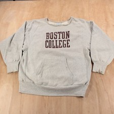 CHAMPION Boston College reverse weave pullover sweatshirt XL vtg 90s usa made