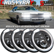 For Cadillac Eldorado 1968-1974 4pcs 5.75 Led Chrome Headlights Hi-lo Lamp