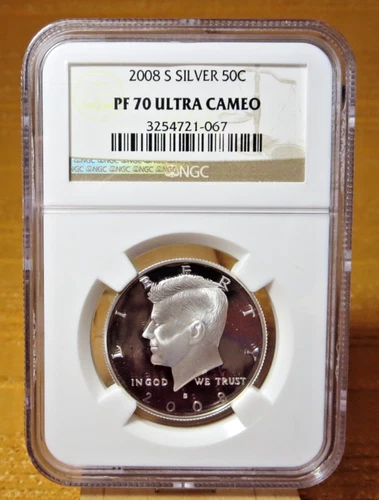 2008-S Silver Proof Kennedy Half Dollar NGC PF 70 Ultra Cameo  lot 17