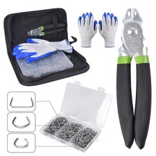 Straight Hog Ring Pliers 600Pcs 3/4 1/2 3/8 inch Rings Kit for Auto Upholstery