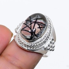 Rutilated Quartz Gemstone 925 Sterling Silver Jewelry All Size Ring For Gift