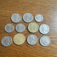 Australia Canada 10 Cents & 1 Dollar Copper-Nickel Coins 1977 Mixed Lot