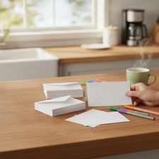 White Blank Greeting Cards with Envelopes 5 x 7 Heavyweight Folded White Cardsto