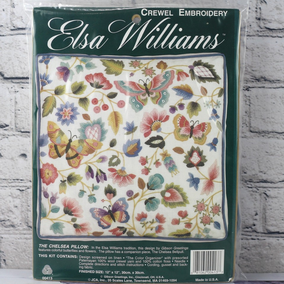 Kit De Broderie Elsa Williams Crewel Gardner Bellpull - Jacobean Floral NOS 00403