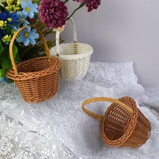 Hamper Basket Handheld Woven Basket Rustic Flower Basket  Home Clutter Supplies