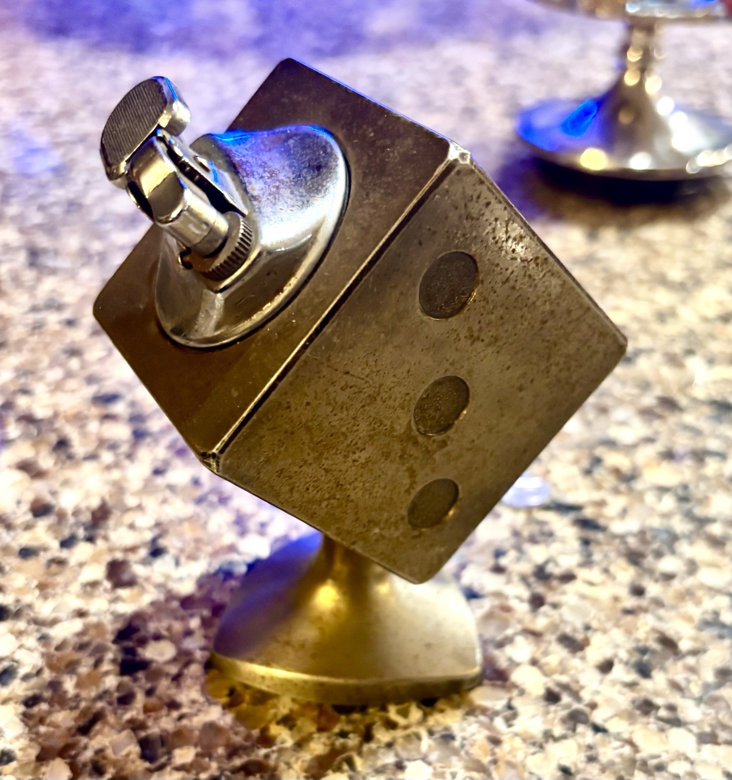 Dice Brass  Sparks But Not  Every Time Metal Brass With Stand
