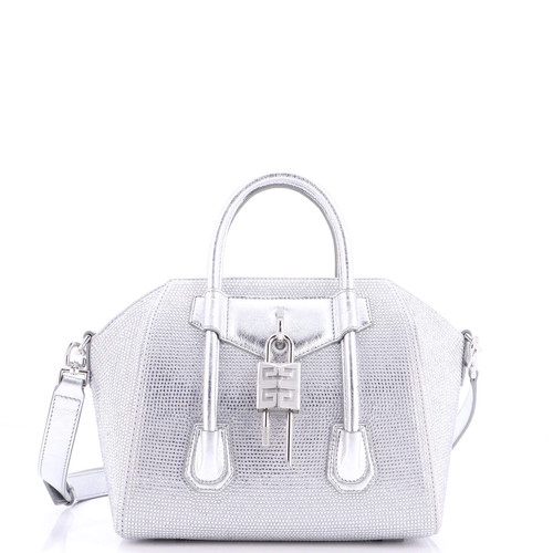 Givenchy Antigona Lock Bag Crystal Embellished Satin Mini