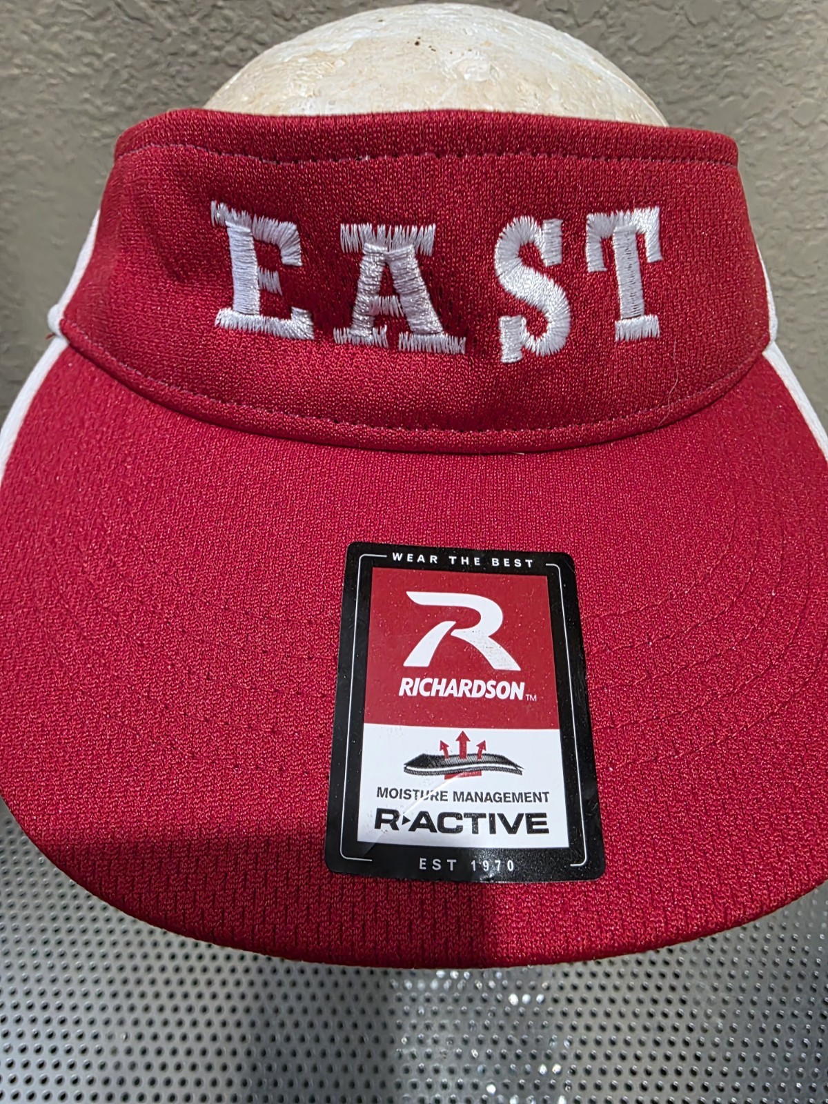 Richardson Red Polyester Strapback Visor Cap Hat … - image 2