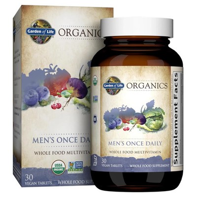 Organics Multivitamin for Men 30 Tablets Whole Food Supplement Exp 2027+