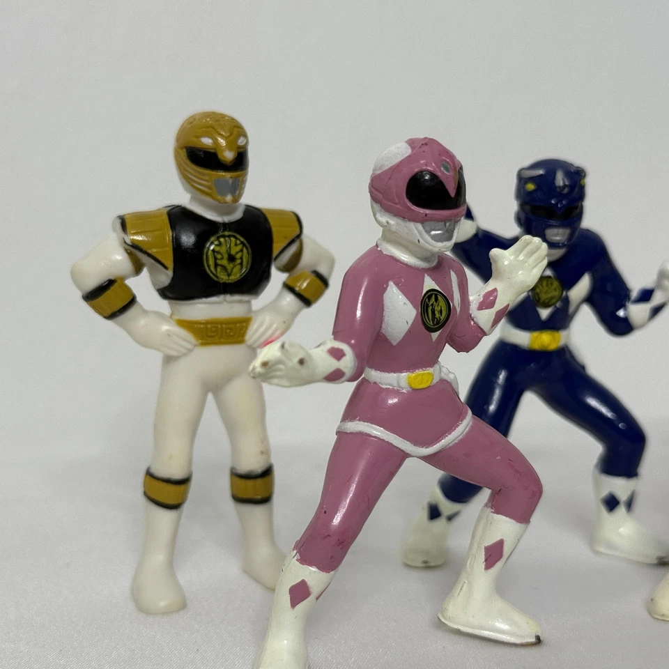 Juego de 5 figuras de acción vintage Mighty Morphin Power Rangers 1994 Bandai PVC Dino Foto 2 de 4