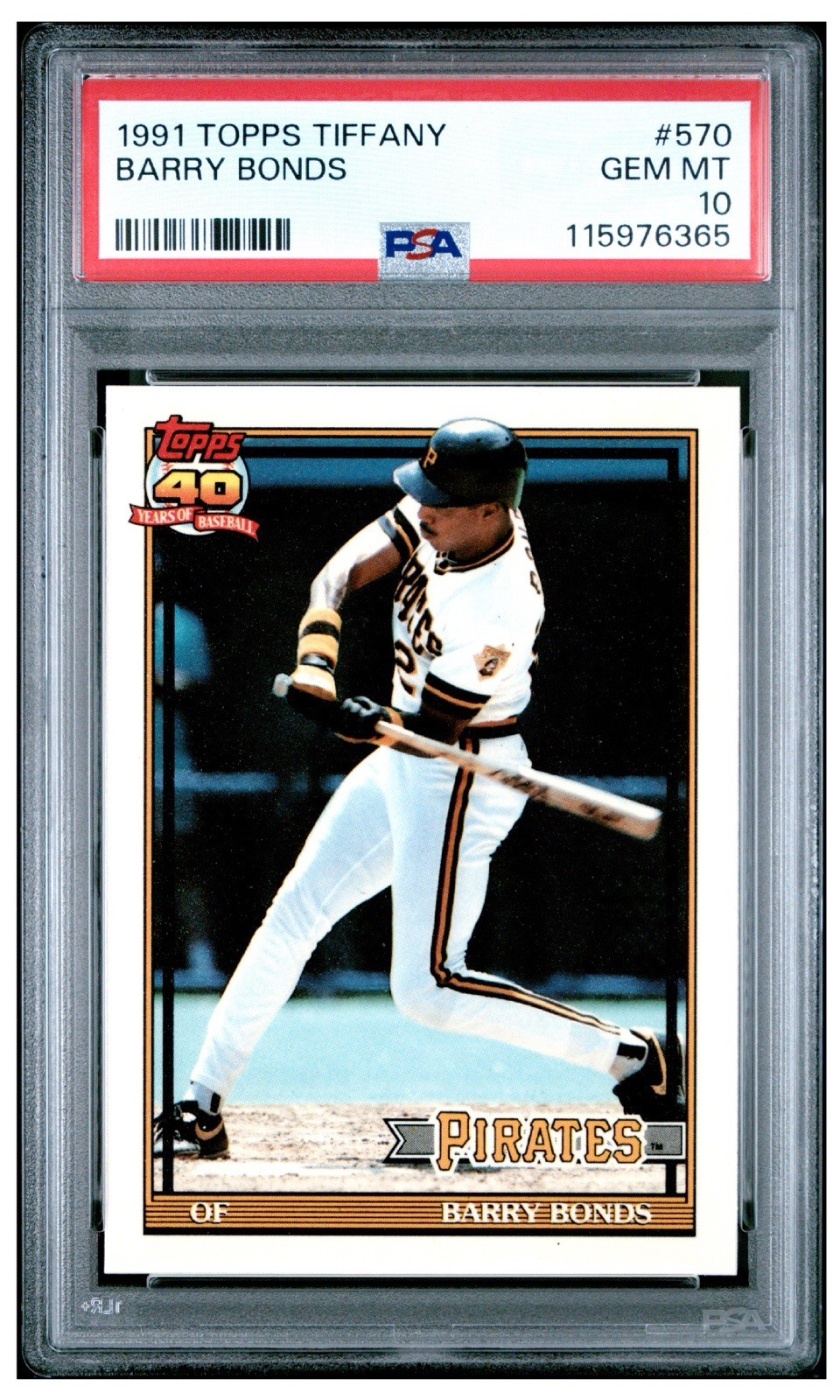 Barry Bonds 1991 Topps Tiffany #570 PSA 10 Gem Mint Low Pop