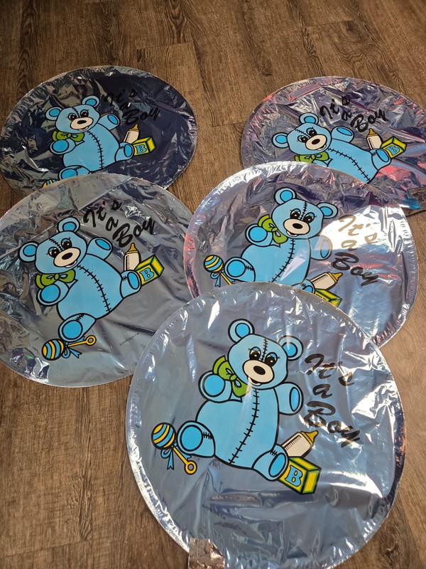 It's a Boy Bear Gender Reveal Vintage Mylar Balloons From 1980s Lot of 5