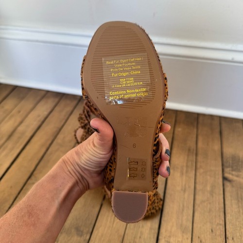 NEW Madewell The Liv Block Heel Sandal in Mini Leopard Calf Hair 6 - Picture 8 of 8
