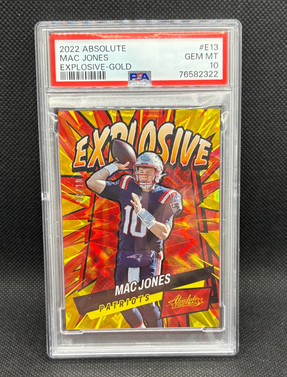 2022 Absolute Mac Jones Explosive Gold /10 PSA 10