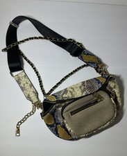 Steve Madden Multicolor Snake Print Crossbody Chain Strap Zip Closure