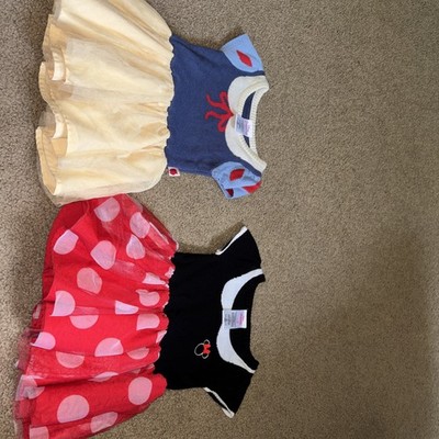 Lot Of 2 18 Months Girls Disney Princess Sweater Dress Tutu Minnie Snow White