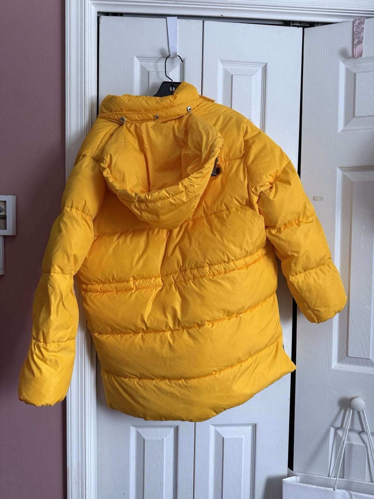 NWOT  GANNI  Yellow Tech Oversized Puffer Jacket w Hood S/M -$475 image 10