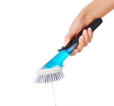 OXO Soap Dispensing Dish Brush Storage Set:for Multi-Surface Cleaning, Black