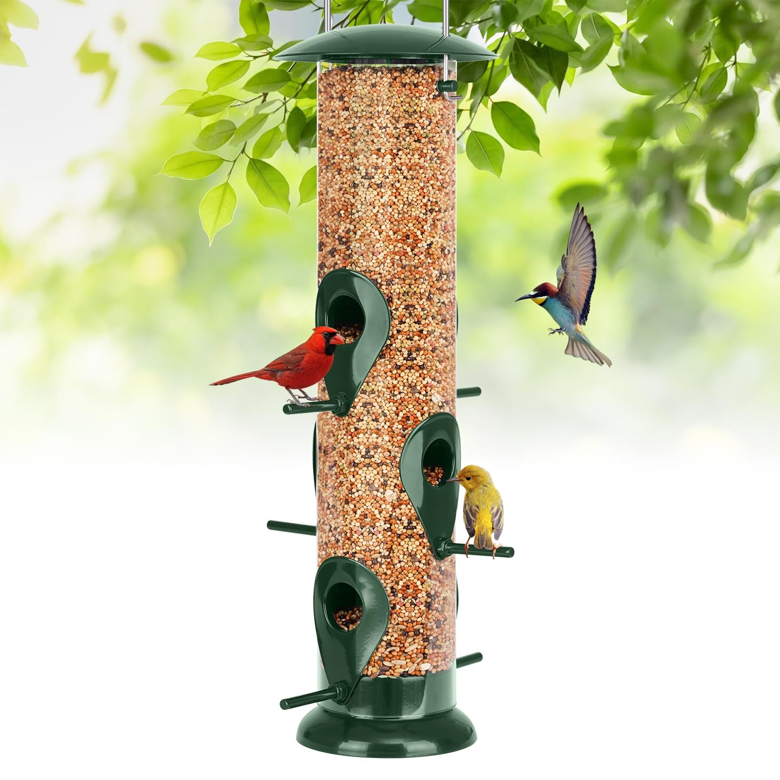 6 Port Tube Feeder Heavy Duty Squirrel Proof For Outdoor