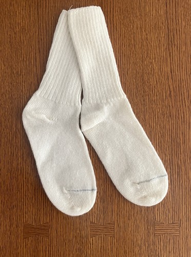 Vintage JCPenney Towncraft Wool Blend Boot Socks USA Made Cream Size 8.5-10