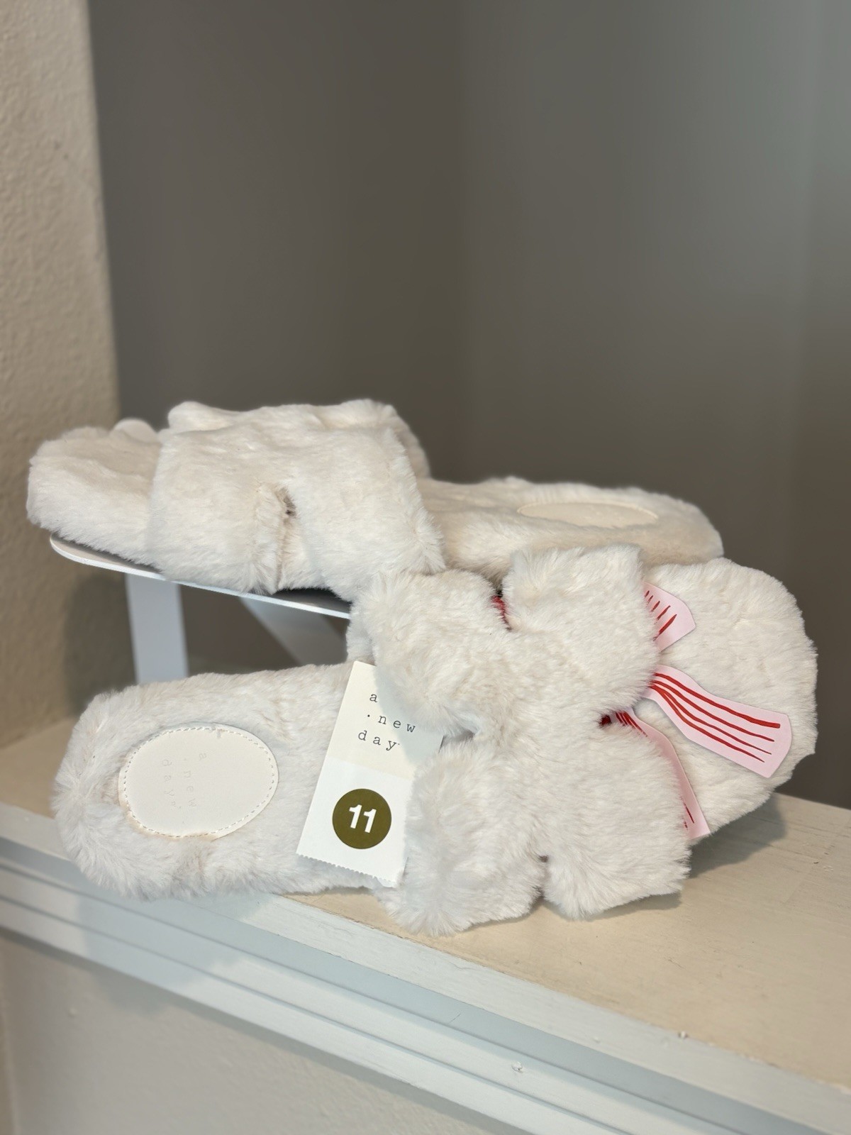 NWT Women's Sage Slide Slippers - A New Day™ Off White Size 11