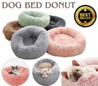 Dog Bed Donut Soft Large Plush Cat Beds For Calming Pet Anti Anxiety Washable UK