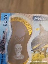 Coasta  Rica  2000 Colones Uncirculated  Polymer Banknotes Very Nice Note