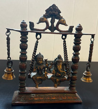 Kartique Brass Idol Laxmi Ganesh on Jhoola Swing with Bells