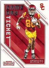 2018 Panini Contenders Draft Picks #31 Deontay Burnett Game Day Ticket