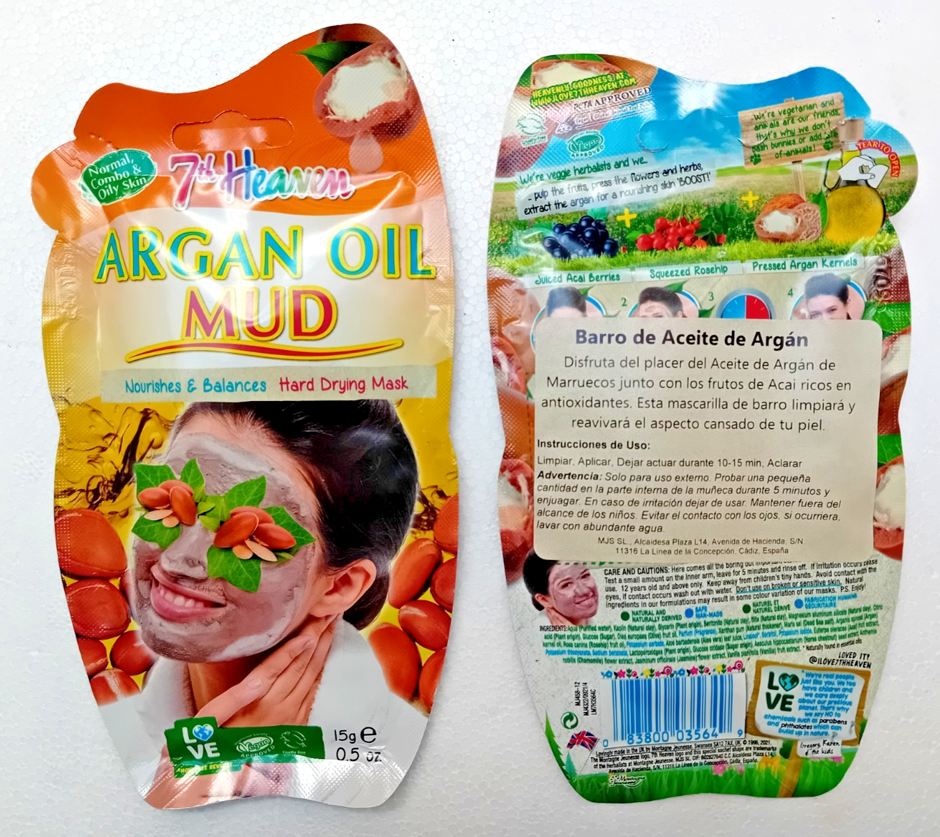 12 x 7th Heaven / Montagne Jeunesse / Argan Oil Mud / Face Masks 15g / BNIB