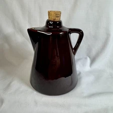 Vintage Leroux Liqueurs Brown Glaze Pottery Jug Pot MCM