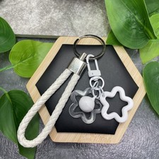 5 Stainless Steel Star Bell Charms Wristlet Keychain New Free Ship C577