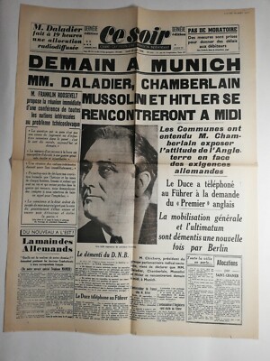 N264 Titelseite der Zeitung Heute Abend 29. September 1938 morgen in München 
