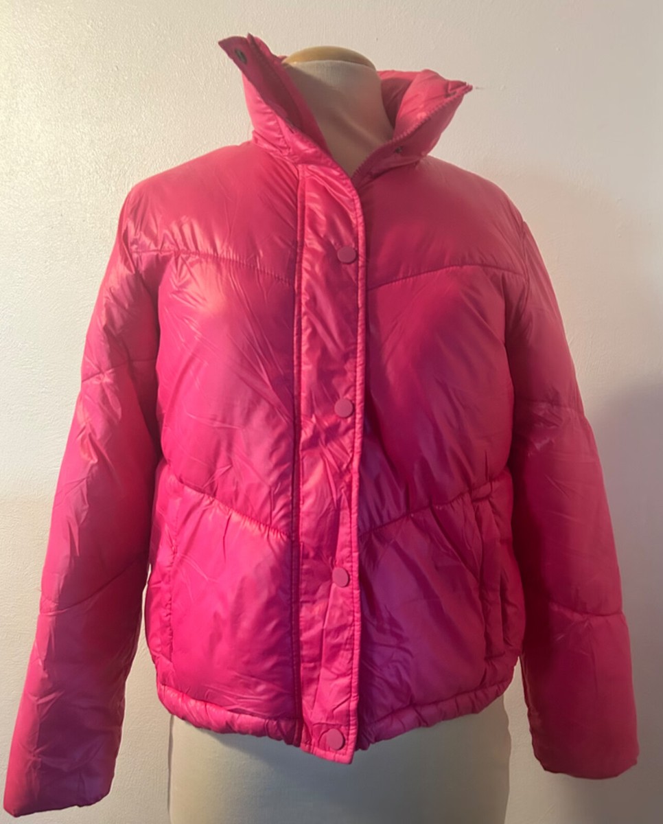Wild Fable Target Neon Puffer Jacket Rain Coat Black Mountain