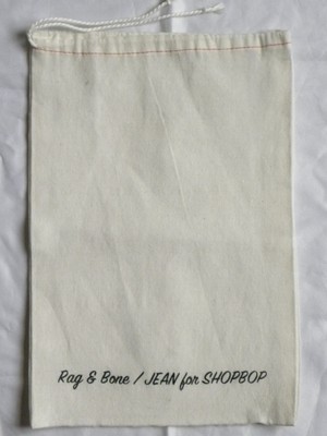 RAG & BONE STRING STAUBBEUTEL-JEANS FÜR SHOPBOP-8 X 12 ZOLL-REISE-BAUMWOLLE