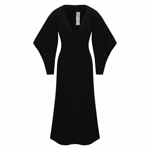 knee length dresses for ladies Victoria Beckham – Victoria Beckham Draped Midi Dress in Barcelona or Shop  Online Mujer 721-000705 01 main image 1