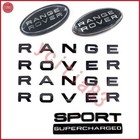 6PCS ➥➥RANGE ROVER➥➥ & SPORT SUPERCHARGED Gloss Black Emblem Front Rear Hood