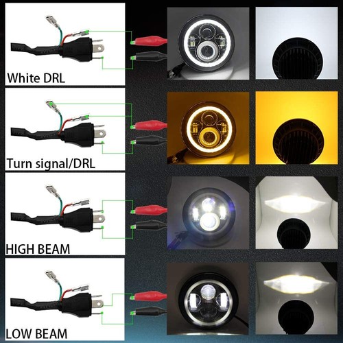 Fit PORSCHE 944 1983-1991 7 Inch LED HEADLIGHT HALO DRL HI-LO Beam Angel Eye DOT - Bild 3 von 13