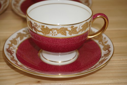 CONJUNTOS DE TAZAS Y PLATILLOS Wedgwood Whitehall Ruby (4) (S10) - Imagen 4 de 11
