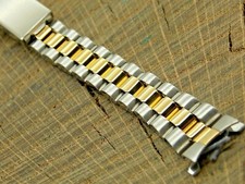 Hadley Roma Vintage NOS Unused 13mm Deployment Clasp 2 Tone Watch Band