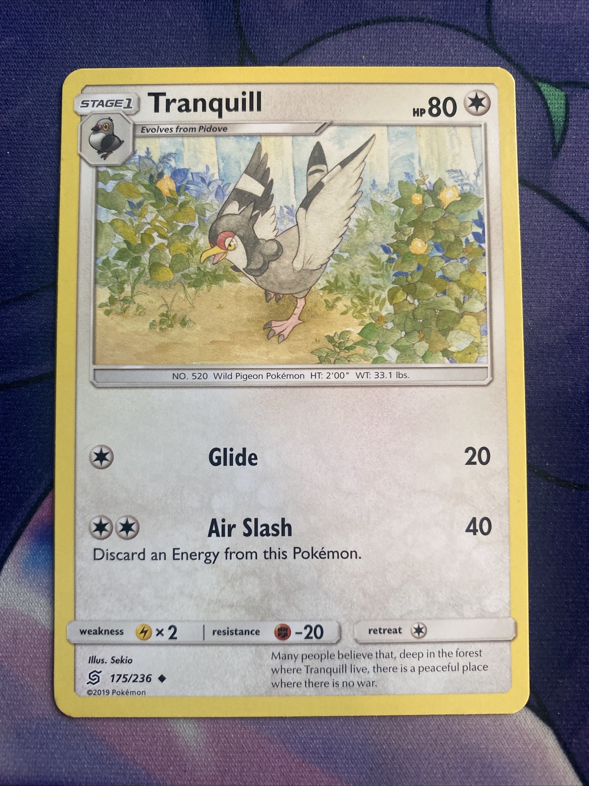 Pokemon TCG Unified Minds LP Tranquill 175/236