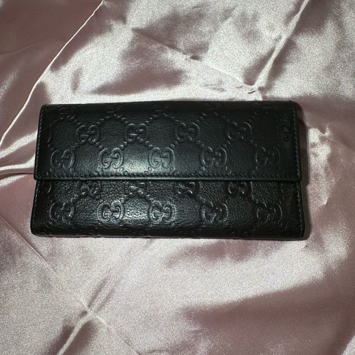 Gucci Guccissima Leather Long Wallet Black/Dark Brown | eBay