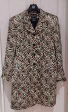 Clio 2 Suit Long Dress Coat Size 18 Beige/brown Animal Print Party Wedding Cruiz