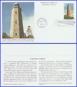 US-3787-U-A-MYSTIC-FDC-Old-Cape-Henry-Virginia