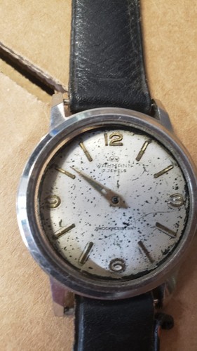 Vintage 1950's 60's Walkmann Watch Silver 17 jewel Movement Calf Band WTC-11-A60 - Picture 2 of 4