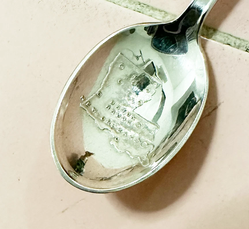 Vintage Sterling Silver Souvenir Spoon State Louisiana Marthinsen Norway Justice — 第 3/4 张图片