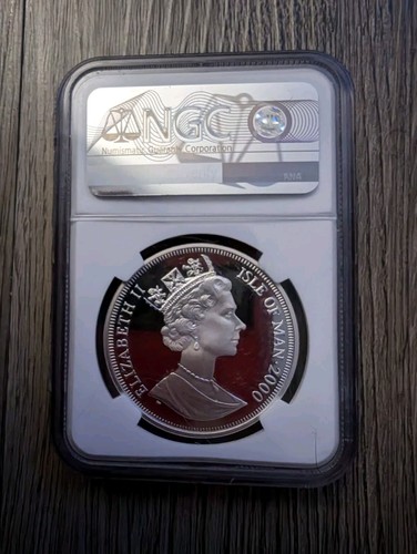 2000 Isle of Man 1 Crown Millennium .925 Silver Coin NGC PF69UCAM – Seven K GILT - Picture 2 of 2