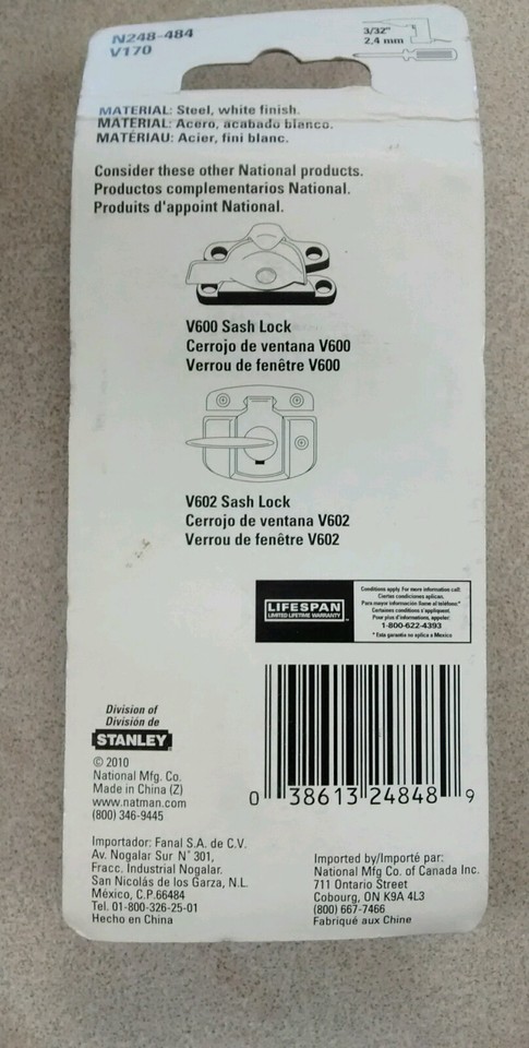 SW18 Traditional Sash Window Lock in 5 Colours